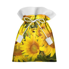 Подарочный 3D мешок с принтом Подсолнухи в Кировске, 100% полиэстер | Размер: 29*39 см | желтый | солнце | цветок | яркий