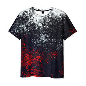 Мужская футболка 3D с принтом Брызги красок в Кировске, 100% полиэфир | прямой крой, круглый вырез горловины, длина до линии бедер | гранж | краска | новые | прикольные | текстуры | цветные