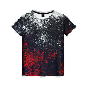 Женская футболка 3D с принтом Брызги красок в Кировске, 100% полиэфир ( синтетическое хлопкоподобное полотно) | прямой крой, круглый вырез горловины, длина до линии бедер | гранж | краска | новые | прикольные | текстуры | цветные