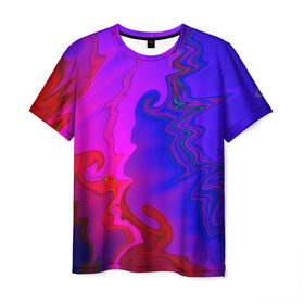 Мужская футболка 3D с принтом Разводы красок в Кировске, 100% полиэфир | прямой крой, круглый вырез горловины, длина до линии бедер | акварель | разводы | штрихи