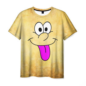 Мужская футболка 3D с принтом Балдею от всего в Кировске, 100% полиэфир | прямой крой, круглый вырез горловины, длина до линии бедер | балдею от всего | веселье | мордочка | позитив | прикол | рожица | смайл | смех | улыбка | умора | хорошее настроение | юмор | язык