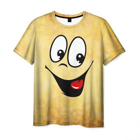 Мужская футболка 3D с принтом Заразительная улыбка в Кировске, 100% полиэфир | прямой крой, круглый вырез горловины, длина до линии бедер | веселье | заразительная улыбка | мордочка | позитив | прикол | рожица | смайл | смех | улыбка | умора | хорошее настроение | юмор