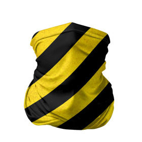 Бандана-труба 3D с принтом Полоски в Кировске, 100% полиэстер, ткань с особыми свойствами — Activecool | плотность 150‒180 г/м2; хорошо тянется, но сохраняет форму | абстракция | желтый | линии | полоски | черный
