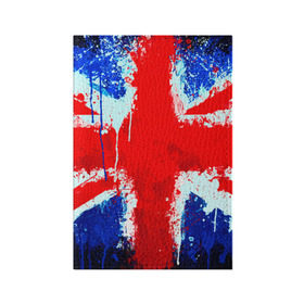 Обложка для паспорта матовая кожа с принтом Англия в Кировске, натуральная матовая кожа | размер 19,3 х 13,7 см; прозрачные пластиковые крепления | англия | краска | модные | популярные | прикольные | стена | флаг