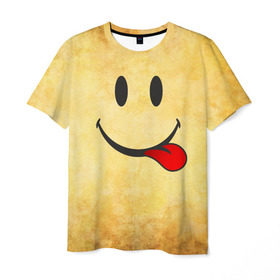 Мужская футболка 3D с принтом Мы на позитиве (R) в Кировске, 100% полиэфир | прямой крой, круглый вырез горловины, длина до линии бедер | Тематика изображения на принте: парная | позитив | рожица | смайл | улыбка | язык