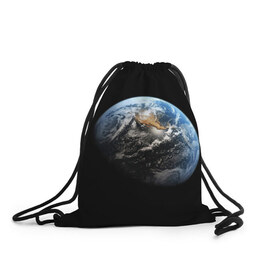 Рюкзак-мешок 3D с принтом Земля в Кировске, 100% полиэстер | плотность ткани — 200 г/м2, размер — 35 х 45 см; лямки — толстые шнурки, застежка на шнуровке, без карманов и подкладки | Тематика изображения на принте: earth | земля | космос | луна