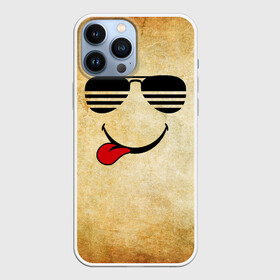 Чехол для iPhone 13 Pro Max с принтом Смайл в очках (R) в Кировске,  |  | веселье | мордочка | очки | парная | позитив | прикол | рожица | смайл | смайл в очках | смех | улыбка | умора | хорошее настроение | юмор | язык
