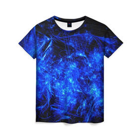 Женская футболка 3D с принтом Темная материя в Кировске, 100% полиэфир ( синтетическое хлопкоподобное полотно) | прямой крой, круглый вырез горловины, длина до линии бедер | абстракции | материя | свет
