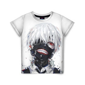Детская футболка 3D с принтом Tokyo Ghoul в Кировске, 100% гипоаллергенный полиэфир | прямой крой, круглый вырез горловины, длина до линии бедер, чуть спущенное плечо, ткань немного тянется | anime | ghoul | tokyo | tokyo ghoul | гуль