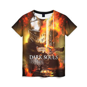 Женская футболка 3D с принтом Dark Souls 1 в Кировске, 100% полиэфир ( синтетическое хлопкоподобное полотно) | прямой крой, круглый вырез горловины, длина до линии бедер | dark souls