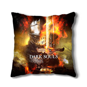 Подушка 3D с принтом Dark Souls 1 в Кировске, наволочка – 100% полиэстер, наполнитель – холлофайбер (легкий наполнитель, не вызывает аллергию). | состоит из подушки и наволочки. Наволочка на молнии, легко снимается для стирки | dark souls