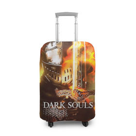 Чехол для чемодана 3D с принтом Dark Souls 1 в Кировске, 86% полиэфир, 14% спандекс | двустороннее нанесение принта, прорези для ручек и колес | dark souls