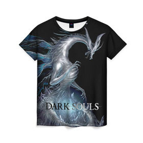 Женская футболка 3D с принтом Dark Souls 2 в Кировске, 100% полиэфир ( синтетическое хлопкоподобное полотно) | прямой крой, круглый вырез горловины, длина до линии бедер | dark souls | praise the sun | you died | дарк соулс | темные души