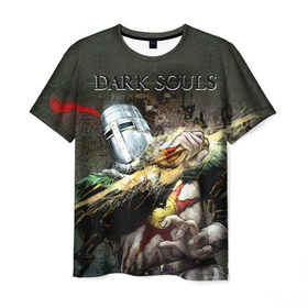 Мужская футболка 3D с принтом Dark Souls 5 в Кировске, 100% полиэфир | прямой крой, круглый вырез горловины, длина до линии бедер | dark souls | praise the sun | you died | дарк соулс