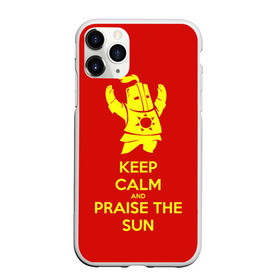 Чехол для iPhone 11 Pro Max матовый с принтом Keep calm and praise the sun в Кировске, Силикон |  | Тематика изображения на принте: dark souls