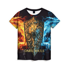 Женская футболка 3D с принтом Dark Souls 11 в Кировске, 100% полиэфир ( синтетическое хлопкоподобное полотно) | прямой крой, круглый вырез горловины, длина до линии бедер | dark souls | praise the sun | you died | дарк соулс