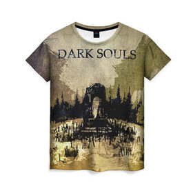 Женская футболка 3D с принтом Dark Souls 19 в Кировске, 100% полиэфир ( синтетическое хлопкоподобное полотно) | прямой крой, круглый вырез горловины, длина до линии бедер | dark souls