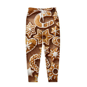 Мужские брюки 3D с принтом печенье в Кировске, 100% полиэстер | манжеты по низу, эластичный пояс регулируется шнурком, по бокам два кармана без застежек, внутренняя часть кармана из мелкой сетки | christmas | cookies | decoration | merry | xmas | выпечка | глазурь | новый год | рождество | сладко