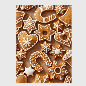 Скетчбук с принтом печенье в Кировске, 100% бумага
 | 48 листов, плотность листов — 100 г/м2, плотность картонной обложки — 250 г/м2. Листы скреплены сверху удобной пружинной спиралью | christmas | cookies | decoration | merry | xmas | выпечка | глазурь | новый год | рождество | сладко