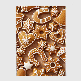 Постер с принтом печенье в Кировске, 100% бумага
 | бумага, плотность 150 мг. Матовая, но за счет высокого коэффициента гладкости имеет небольшой блеск и дает на свету блики, но в отличии от глянцевой бумаги не покрыта лаком | christmas | cookies | decoration | merry | xmas | выпечка | глазурь | новый год | рождество | сладко