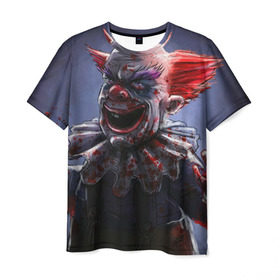 Мужская футболка 3D с принтом Злобный клоун в Кировске, 100% полиэфир | прямой крой, круглый вырез горловины, длина до линии бедер | зло | клоун | красная | кровь | ужас