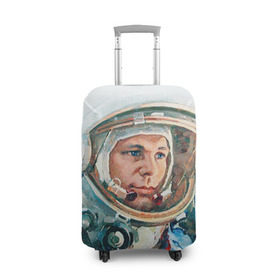 Чехол для чемодана 3D с принтом Гагарин в Кировске, 86% полиэфир, 14% спандекс | двустороннее нанесение принта, прорези для ручек и колес | space | гагарин | космос | россия