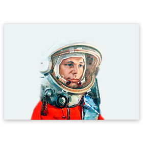 Поздравительная открытка с принтом Гагарин в Кировске, 100% бумага | плотность бумаги 280 г/м2, матовая, на обратной стороне линовка и место для марки
 | Тематика изображения на принте: space | гагарин | космос | россия