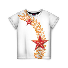 Детская футболка 3D с принтом 9 мая - красные звезды в Кировске, 100% гипоаллергенный полиэфир | прямой крой, круглый вырез горловины, длина до линии бедер, чуть спущенное плечо, ткань немного тянется | 9 мая | день победы | звезды