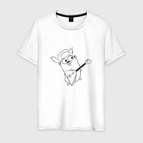 Мужская футболка хлопок с принтом Golang балалайка в Кировске, 100% хлопок | прямой крой, круглый вырез горловины, длина до линии бедер, слегка спущенное плечо. | go | golang
