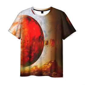 Мужская футболка 3D с принтом Планета в Кировске, 100% полиэфир | прямой крой, круглый вырез горловины, длина до линии бедер | 3д | вселенная | звезды | космос | красота | планета