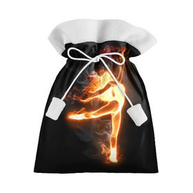 Подарочный 3D мешок с принтом Фитнес в Кировске, 100% полиэстер | Размер: 29*39 см | грация | здоровье | зож | огонь | пламя | силуэт | спорт | страсть | танец | тонус | фитнес