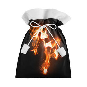 Подарочный 3D мешок с принтом Спортивная страсть в Кировске, 100% полиэстер | Размер: 29*39 см | грация | здоровье | зож | огонь | пламя | силуэт | спорт | страсть | танец | тонус | фитнес