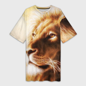Платье-футболка 3D с принтом Лев в Кировске,  |  | власть | джунгли | кошка | лев | мощь | отвага | сила | хищник | храбрость | царь зверей