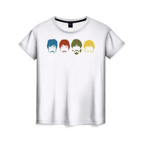 Женская футболка 3D с принтом Beatles в Кировске, 100% полиэфир ( синтетическое хлопкоподобное полотно) | прямой крой, круглый вырез горловины, длина до линии бедер | beatles | битлз | битлы | рок | рок н рол