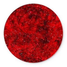 Коврик круглый с принтом Red Star в Кировске, резина и полиэстер | круглая форма, изображение наносится на всю лицевую часть | Тематика изображения на принте: абстракция | арт | брызги | краска | красный | цветные