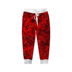 Детские брюки 3D с принтом Red Star в Кировске, 100% полиэстер | манжеты по низу, эластичный пояс регулируется шнурком, по бокам два кармана без застежек, внутренняя часть кармана из мелкой сетки | абстракция | арт | брызги | краска | красный | цветные