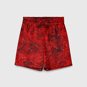 Детские спортивные шорты 3D с принтом Red Star в Кировске,  100% полиэстер
 | пояс оформлен широкой мягкой резинкой, ткань тянется
 | Тематика изображения на принте: абстракция | арт | брызги | краска | красный | цветные