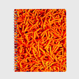 Тетрадь с принтом Морковь в Кировске, 100% бумага | 48 листов, плотность листов — 60 г/м2, плотность картонной обложки — 250 г/м2. Листы скреплены сбоку удобной пружинной спиралью. Уголки страниц и обложки скругленные. Цвет линий — светло-серый
 | Тематика изображения на принте: морковь | овощи | оранжевый | салат