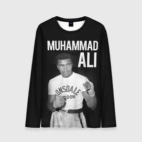 Мужской лонгслив 3D с принтом Muhammad Ali в Кировске, 100% полиэстер | длинные рукава, круглый вырез горловины, полуприлегающий силуэт | Тематика изображения на принте: ali | boxing | muhammad ali |   |  muhammad |  бокс | али | боксер | мухамад. мухаммад | мухаммед | мухаммед али