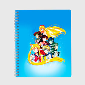 Тетрадь с принтом Sailor Moon в Кировске, 100% бумага | 48 листов, плотность листов — 60 г/м2, плотность картонной обложки — 250 г/м2. Листы скреплены сбоку удобной пружинной спиралью. Уголки страниц и обложки скругленные. Цвет линий — светло-серый
 | Тематика изображения на принте: anime | sailor moon | sailormoon | аниме | красавица воин сейлор мун | сейлор мун | сейлормун | усаги | усаги цукино | цукино