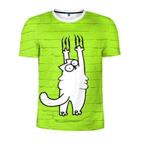 Мужская футболка 3D спортивная с принтом Simon`s cat 3 в Кировске, 100% полиэстер с улучшенными характеристиками | приталенный силуэт, круглая горловина, широкие плечи, сужается к линии бедра | fitness | kitty | simon cat | simons | simons cat | голодный кот | для жирных | для толстых | жир | кот | кот саймона | котик | кошка | с котами | саймон | спорт | толстая | толстый | фитнес | фитнесс