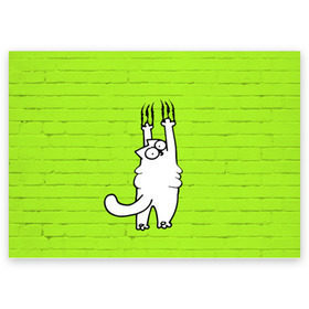 Поздравительная открытка с принтом Simons cat 3 в Кировске, 100% бумага | плотность бумаги 280 г/м2, матовая, на обратной стороне линовка и место для марки
 | Тематика изображения на принте: fitness | kitty | simon cat | simons | simons cat | голодный кот | для жирных | для толстых | жир | кот | кот саймона | котик | кошка | с котами | саймон | спорт | толстая | толстый | фитнес | фитнесс
