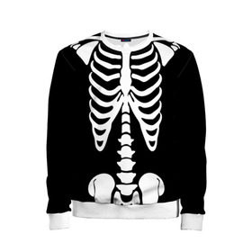 Детский свитшот 3D с принтом Скелет в Кировске, 100% полиэстер | свободная посадка, прямой крой, мягкая тканевая резинка на рукавах и понизу свитшота | bones | halloween | кости | костюм | прикол | прикольная картинка | скелет | тело | хеллоуин