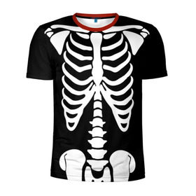 Мужская футболка 3D спортивная с принтом Скелет в Кировске, 100% полиэстер с улучшенными характеристиками | приталенный силуэт, круглая горловина, широкие плечи, сужается к линии бедра | bones | halloween | кости | костюм | прикол | прикольная картинка | скелет | тело | хеллоуин