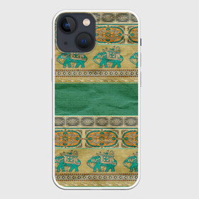 Чехол для iPhone 13 mini с принтом Орнамент в Кировске,  |  | индия | орнамент | слон | узон