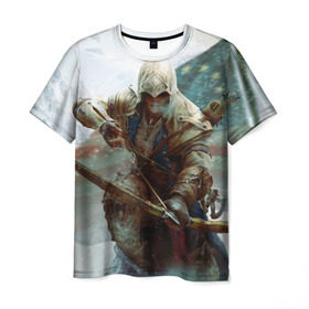 Мужская футболка 3D с принтом Assassins в Кировске, 100% полиэфир | прямой крой, круглый вырез горловины, длина до линии бедер | ассасин | игра