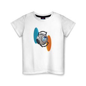 Детская футболка хлопок с принтом Portal в Кировске, 100% хлопок | круглый вырез горловины, полуприлегающий силуэт, длина до линии бедер | Тематика изображения на принте: portal | valve | портал