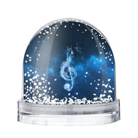 Снежный шар с принтом Космическая музыка в Кировске, Пластик | Изображение внутри шара печатается на глянцевой фотобумаге с двух сторон | звезды | ноты | скрипичный ключ