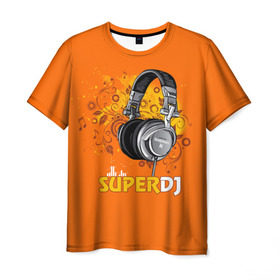 Мужская футболка 3D с принтом Super DJ в Кировске, 100% полиэфир | прямой крой, круглый вырез горловины, длина до линии бедер | Тематика изображения на принте: dj | music | диджей | клуб | музыка