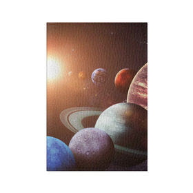 Обложка для паспорта матовая кожа с принтом Планеты солнечной системы в Кировске, натуральная матовая кожа | размер 19,3 х 13,7 см; прозрачные пластиковые крепления | Тематика изображения на принте: венера | звезды | земля | космос | марс | меркурий | сатурн | солнце | уран | юпитер